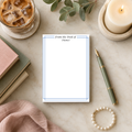 Personalized From the Desk Of notepad with navy double border design